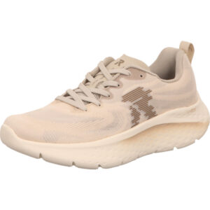 Rieker Damen Halbschuh creme mit heller Schnürung und Sohle