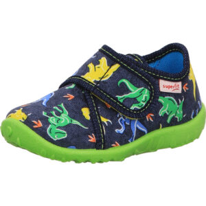superfit kinder hausschuhe blau dino spotty