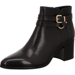 Regarde le ciel Damen Stiefelette schwarz mit Riemen und Schnalle mit schwarzer Sohle