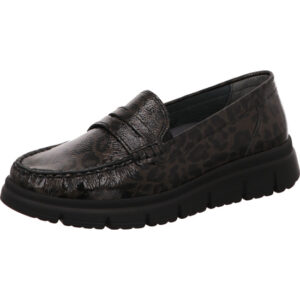 Waldläufer Damen Halbschuh Mehrweite schwarz mit schwarzer Sohle