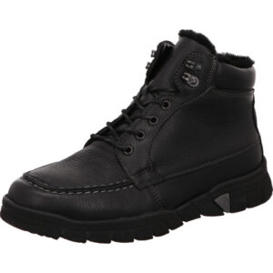 Waldläufer Herren Stiefelette schwarz Schnürer mit schwarzer Sohle