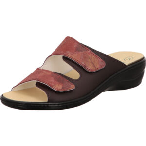 algemare damen pantolette vino bordo klett
