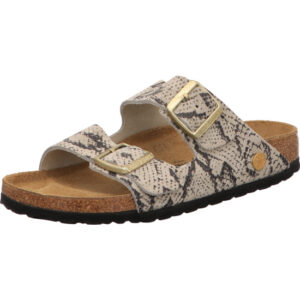 Birkenstock Arizona Damen oyster mit schwarzer Sohle