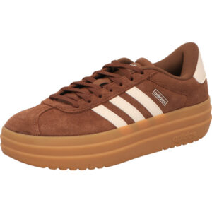 adidas vl cpurt bold braun mit beige farbenen Adidas Streifen hinten hell und gumsohe als pateau kombi schnürer