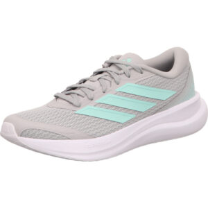 adidas RUNFALCON 6 W damen sportschuhe grau  mit türkis Streifen und weißer Sohle kombi