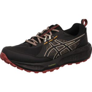 asics GEL-SONOMA 8 GTX BLACK/BRISKET RED schnürer herren laufschuhe schwarz mit gelben Streifen und schwarzer Sohle