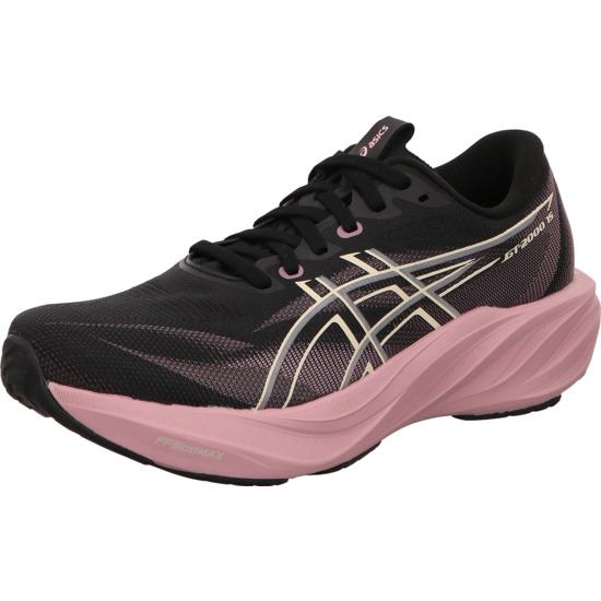 asics GT-2000 15 BLACK/TARO PURPLE schnürer schwarz mit silber asiscs streigen und rose sohle damen laufschuhe