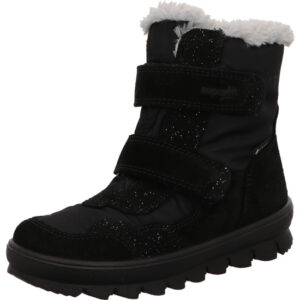 superfit kinder stiefel schwarz silber flavia