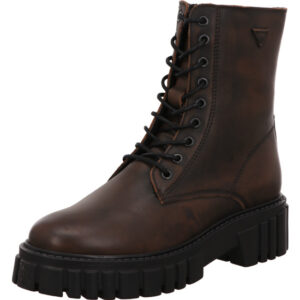 Palpa Damen Stiefelette sportlich Schnürer cognac