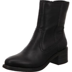 Rieker Damen Stiefelette schwarz mit schwarzem Absatz