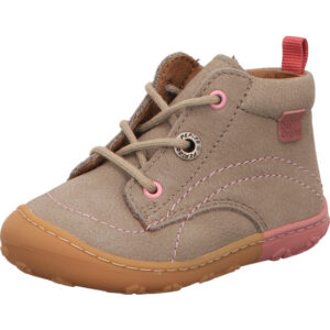 Ricosta Kinderschuh Mädchen rosa kombi mit Schnürung und braun rosa Sohle