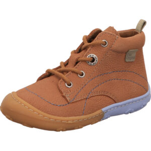 Ricosta Kinderschuh Mädchen rosa apricot mit Schnürung und braun blauer Sohle