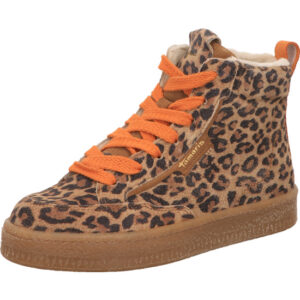 Tamaris Damen Stiefelette Leo mit roter Schnürung und brauner Sohle