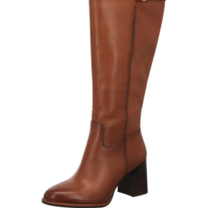 Tamaris Damen Stiefel cognac mit zwei goldenen Schnallen und brauner Sohle