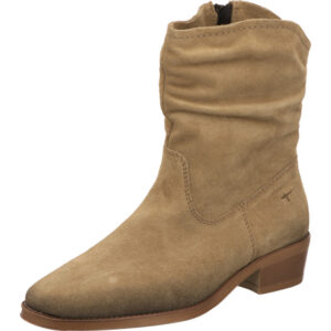 Tamaris Damen Stiefelette beige mit brauner Sohle