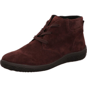 Waldläufer Damen Stiefelette Mehrweite bordeaux Schnürer mit schwarzer Sohle
