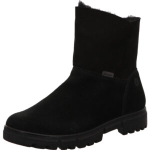 Ricosta FREYA in schwarz mit Reißverschluss. Stiefelette mit Velourleder und schwarzer Sohle