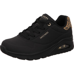 Skechers Damen Halbschuh schwarz mit schwarzer Sohle