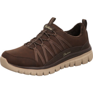 Skechers Damen Halbschuh braun mit heller Sohle
