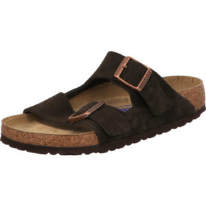 Birkenstock Arizona mocha mit schwarzer Sohle