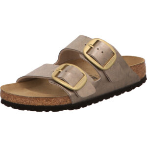 Birkenstock Arizona Big Buckle Damen taupe mit schwarzer Sohle