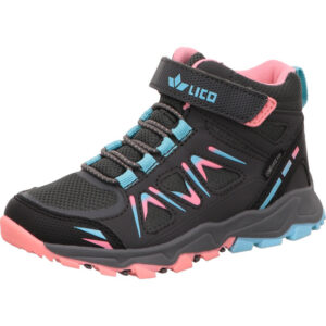 Lico Wander und Trekkingschuh Kinder grau kombi Schnürer mit dunkler Sohle