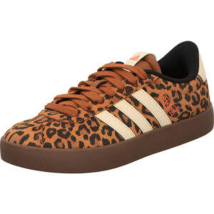 adidas damen schnürer vl court 3.0 braun leoprint mit weißen adidas streifen pink adidas und gumsohle