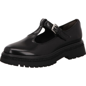 Tamaris Damen Pumps schwarz Lack mit schwarzer Sohle