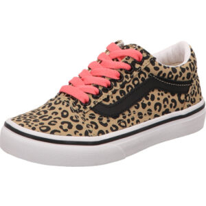 vas kinder Old Skool LEOPARD POP Incense/Pink Velvet leo print mit pink schnürsenkel und weißer Sohle