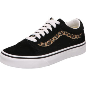 vans kinder Old Skool LEOPARD Black und leo print und weiße Sohle