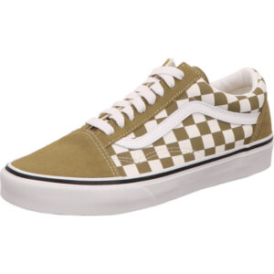 vans sneaker unisex Old Skool CHECKERBOARD Olive Brown/True White mit weißer Sohle
