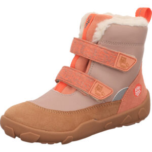 affenzahn kinder winterstiefel leder beige kombi klettverschluss pony winty