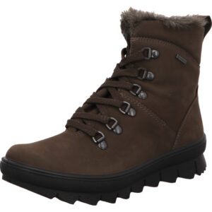 Legero Damen Stiefelette grau/berry geschnürt mit schwarzer Sohle