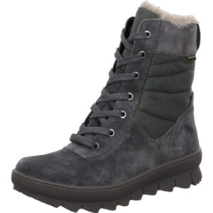 Legero Damen Stiefelette grau geschnürt mit grauer Sohle