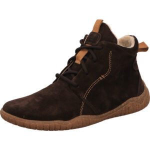 Josef Seibel Damen Stiefelette dunkelbraun mit Schnürung und Futter