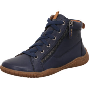Josef Seibel Damen Stiefelette jeans geschnürt mit hellbrauner Sohle