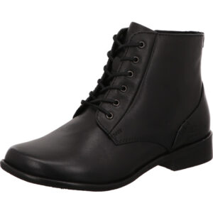 Josef Seibel Damen Stiefelette schwarz geschnürt mit schwarzer Sohle