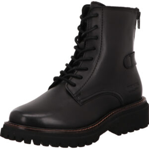 Josef Seibel Damen Stiefelette schwarz geschnürt mit schwarzer Sohle