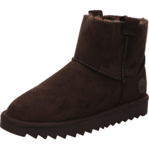 Rieker Damen Stiefelette sportlich dunkelbraun mit dunklebrauner Sohle gefüttert