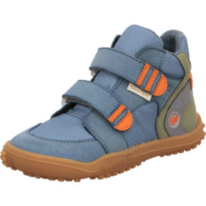 Ricosta Kinderschuh Jungs blau kombi mit Klettverschluss und orangener Sohle