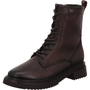 Waldläufer Damen Stiefel Mehrweite dunkelbraun Schnürer mit schwarzer Sohle