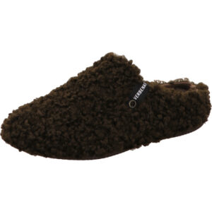 Verbenas Damen Hausschuhe braun Curly mit brauner Sohle