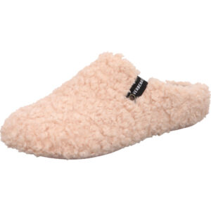 Verbenas Damen Hausschuh hinten offen rosa Curly mit rosa Sohle