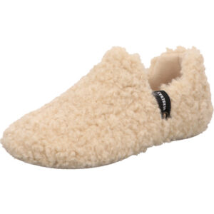 Verbenas Damen Hausschuh geschlossen beige Curly mit beiger Sohle