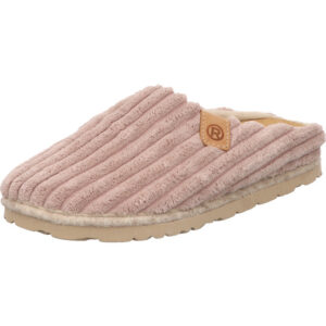 Rohde Damen Hausschuh hinten offen rosa Cord mit rosa Sohle
