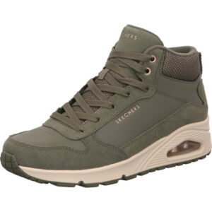 Skechers Damen Stiefelette sportlich olive mit weißer Sohle