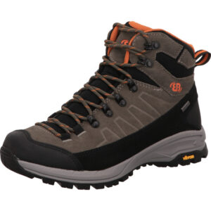 Brütting Wander und Trekkingschuh braun orange Schnürer mit dunkler Sohle