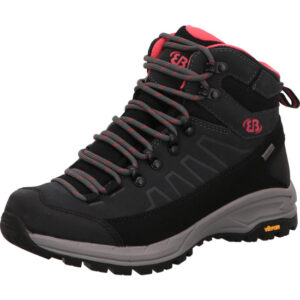 Brütting Wander und Trekkingschuhe anthrazit pink Schnürer mit dunkler Sohle