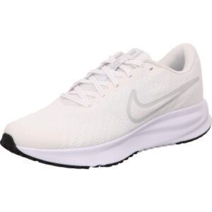 nike run defy white pure platinum black schnürer herren sneaker weiß mit grauem Nike Zeigehen und heller Sohle sportlich