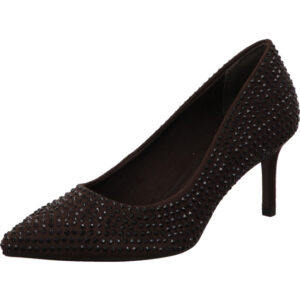Tamaris Damen Pumps mocca mit Glitzer und Absatz